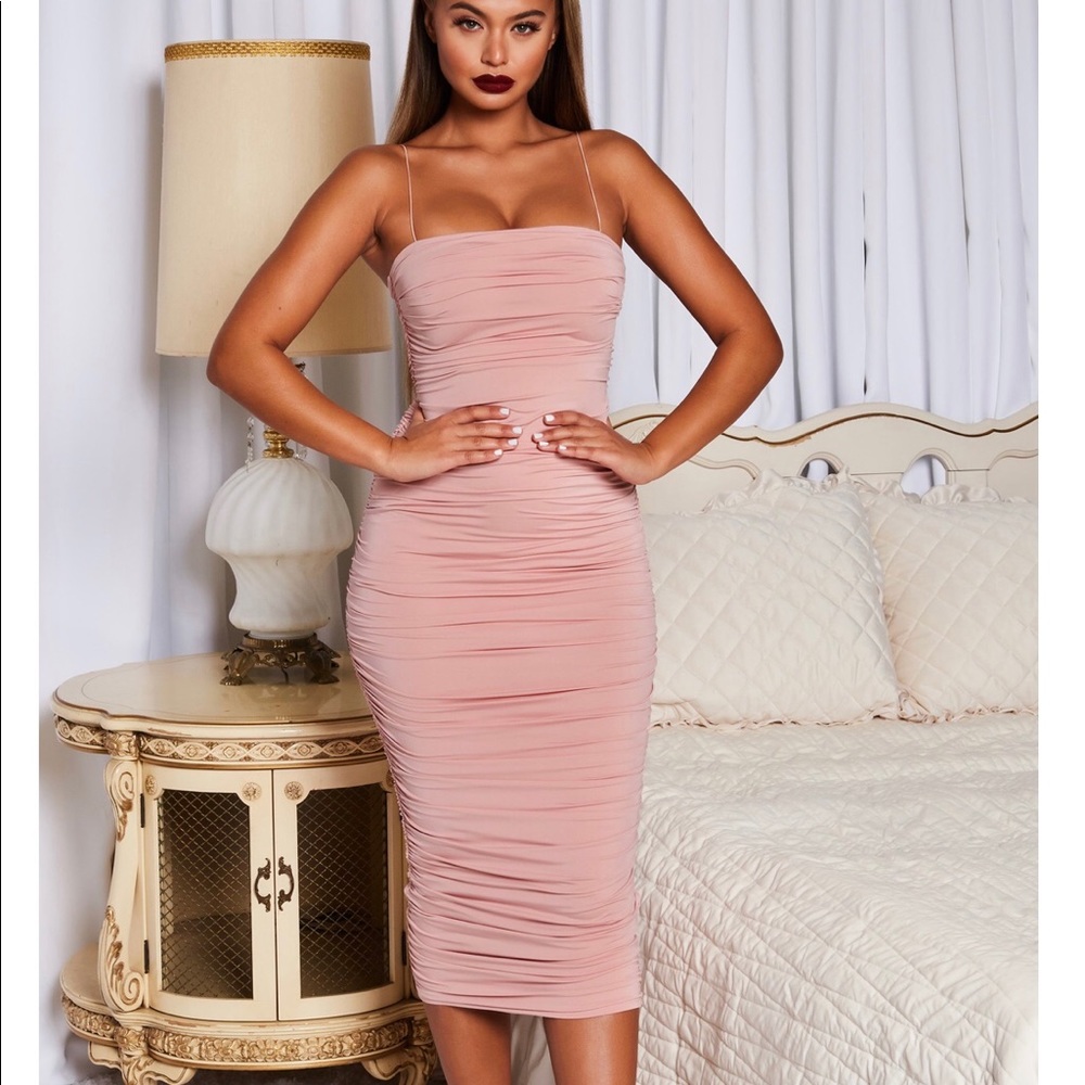 Oh Polly blush midi dress NEW WITH TAGS!!!